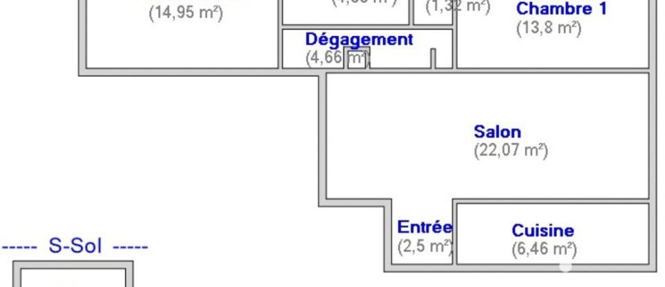 Appartement 3 pièces de 71 m² à Rueil-Malmaison (92500)