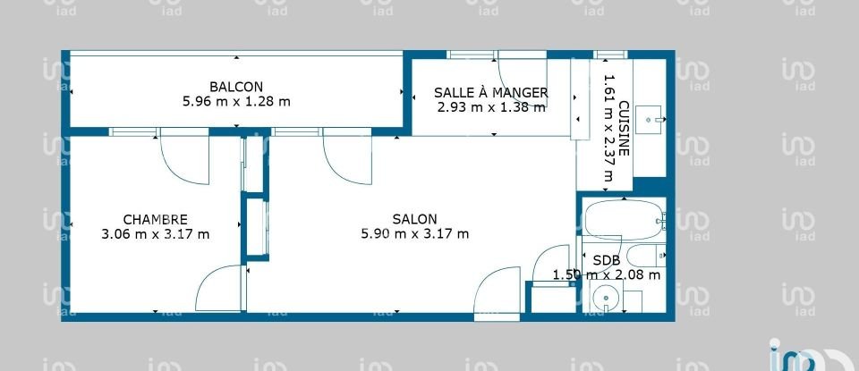 Appartement 2 pièces de 37 m² à Savigny-sur-Orge (91600)