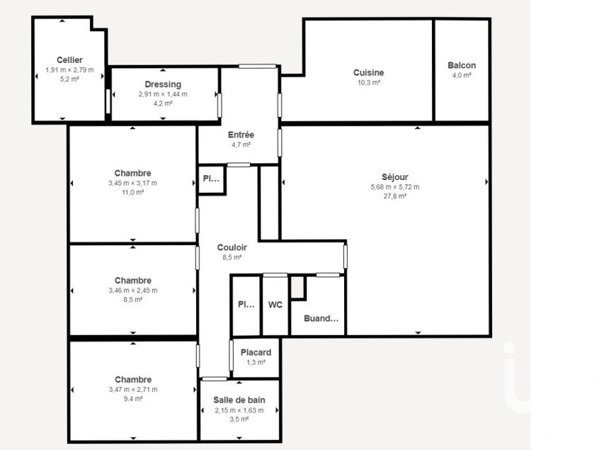 Appartement 4 pièces de 95 m² à Le Mans (72000)