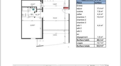 Appartement 2 pièces de 49 m² à Fort-de-France (97200)