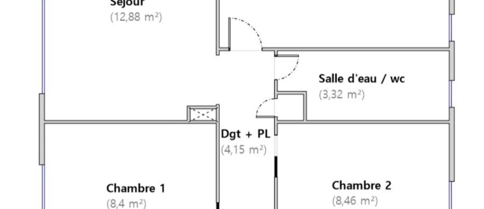 Appartement 3 pièces de 47 m² à Saint-Nazaire (44600)