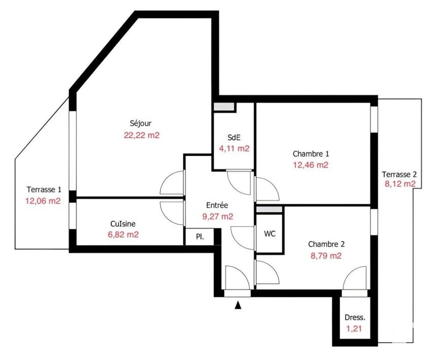 Appartement 3 pièces de 66 m² à Montreuil (93100)