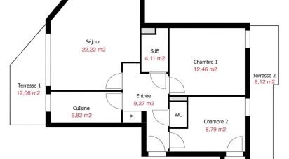 Apartment 3 rooms of 66 m² in Montreuil (93100)