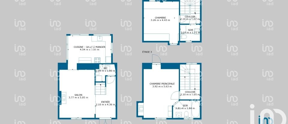 Maison traditionnelle 3 pièces de 81 m² à Melrand (56310)