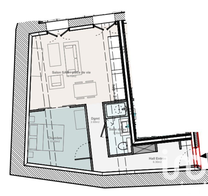 Apartment 2 rooms of 47 m² in Sain-Bel (69210)