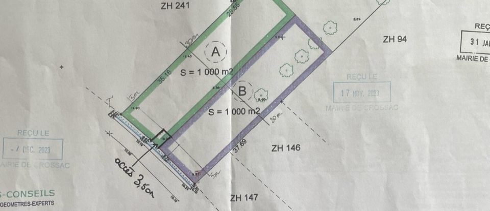 Land of 1,000 m² in Crossac (44160)