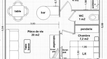 Appartement 2 pièces de 33 m² à Rochefort (17300)