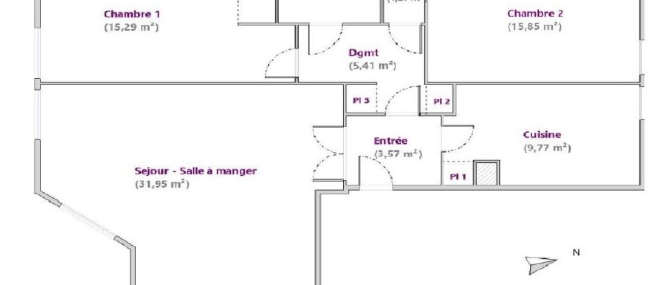 Appartement 4 pièces de 88 m² à Eaubonne (95600)