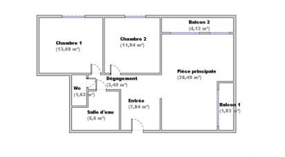 Apartment 3 rooms of 71 m² in Lyon (69008)