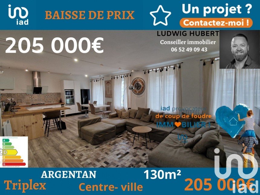 Triplex 5 rooms of 130 m² in Argentan (61200)