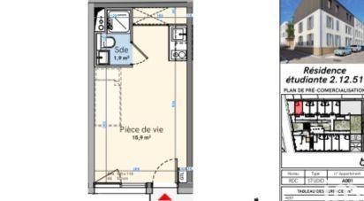 Appartement 1 pièce de 17 m² à Nîmes (30000)