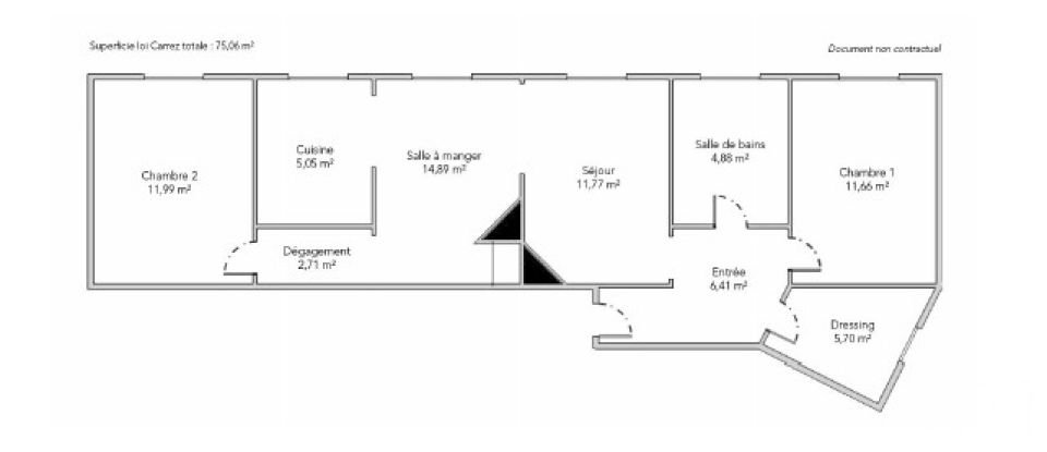 Apartment 4 rooms of 75 m² in Paris (75018)