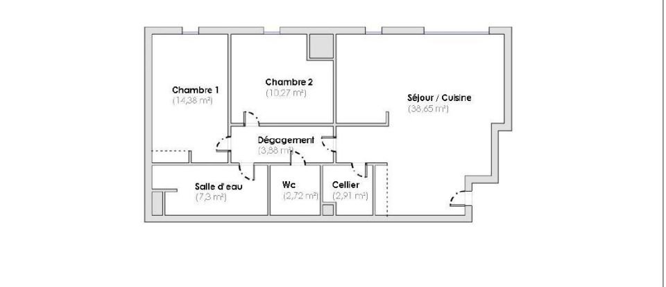 Appartement 3 pièces de 80 m² à La Roche-sur-Yon (85000)