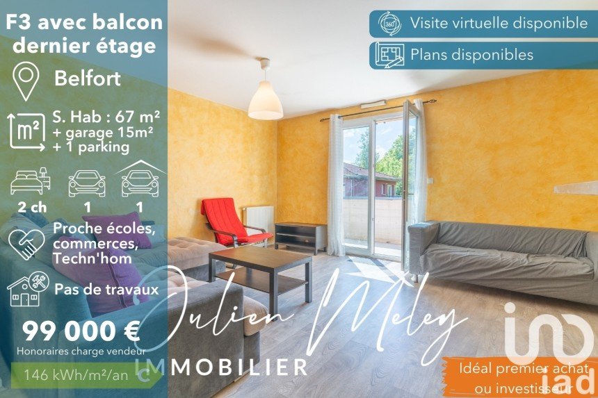 Apartment 3 rooms of 66 m² in Belfort (90000)