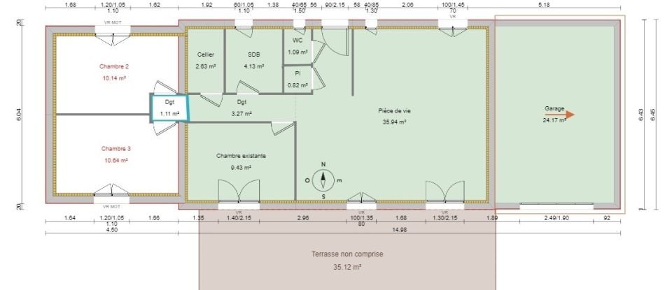 Maison 2 pièces de 65 m² à Saint-Pierre-de-Bailleul (27920)