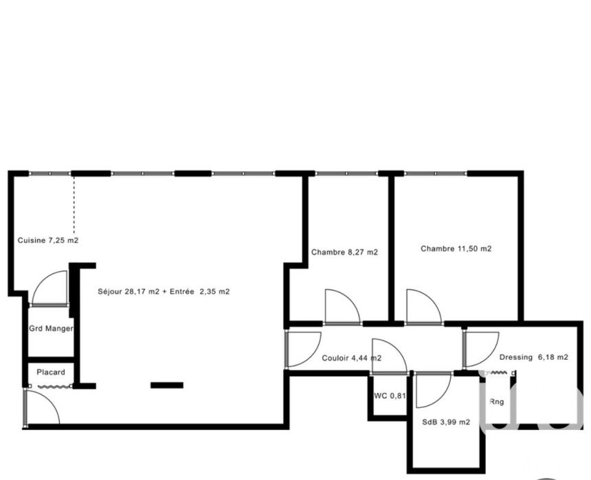 Appartement 3 pièces de 73 m² à Paris (75015)