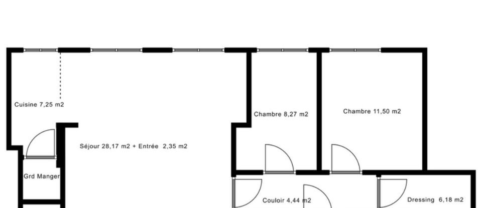 Appartement 3 pièces de 73 m² à Paris (75015)