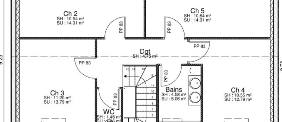 Maison traditionnelle 7 pièces de 125 m² à Chaingy (45380)