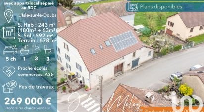 Farm 10 rooms of 243 m² in L'Isle-sur-le-Doubs (25250)