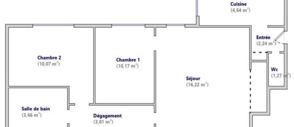 Appartement 3 pièces de 52 m² à Boulogne-Billancourt (92100)