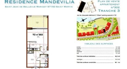 Appartement 2 pièces de 46 m² à Saint-Martin (97150)