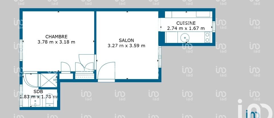 Appartement 2 pièces de 33 m² à Tours (37000)