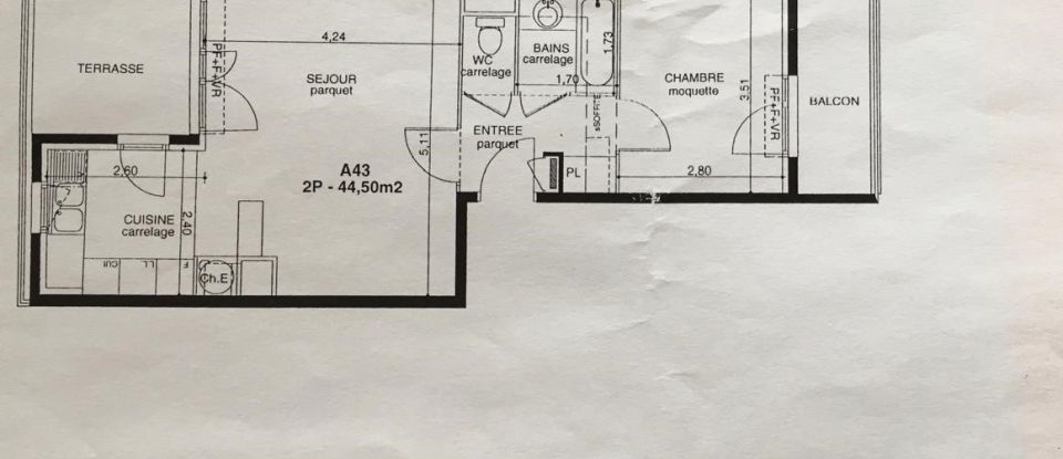 Appartement 2 pièces de 45 m² à Cachan (94230)