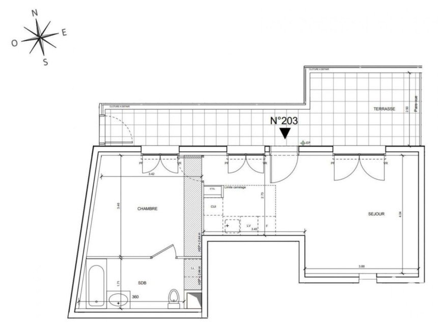 Apartment 2 rooms of 44 m² in Fontenay-aux-Roses (92260)