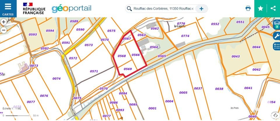 Terrain de 3 991 m² à Rouffiac-des-Corbières (11350)