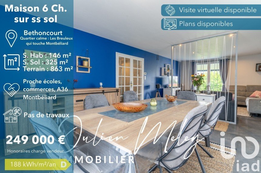 Maison 9 pièces de 146 m² à Bethoncourt (25200)