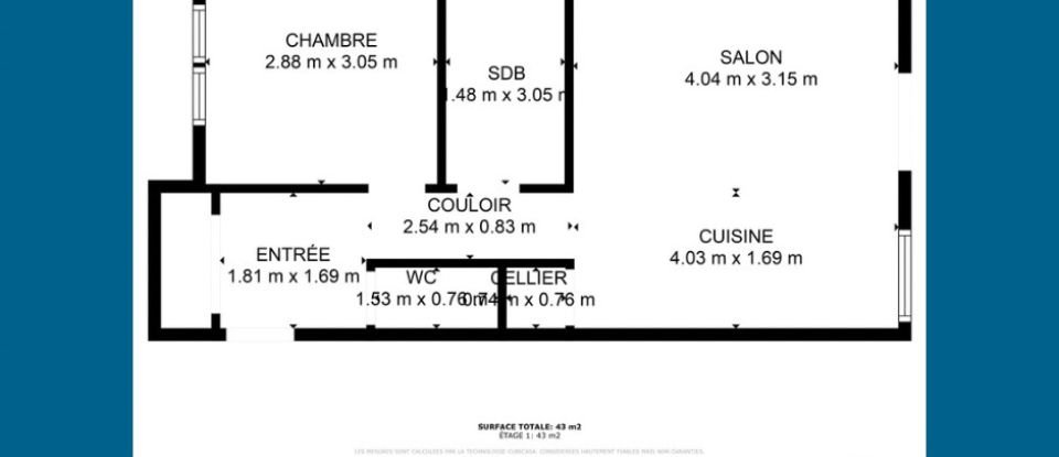 Appartement 2 pièces de 43 m² à Mimizan (40200)