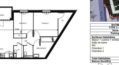 Appartement 3 pièces de 65 m² à Limoges (87000)