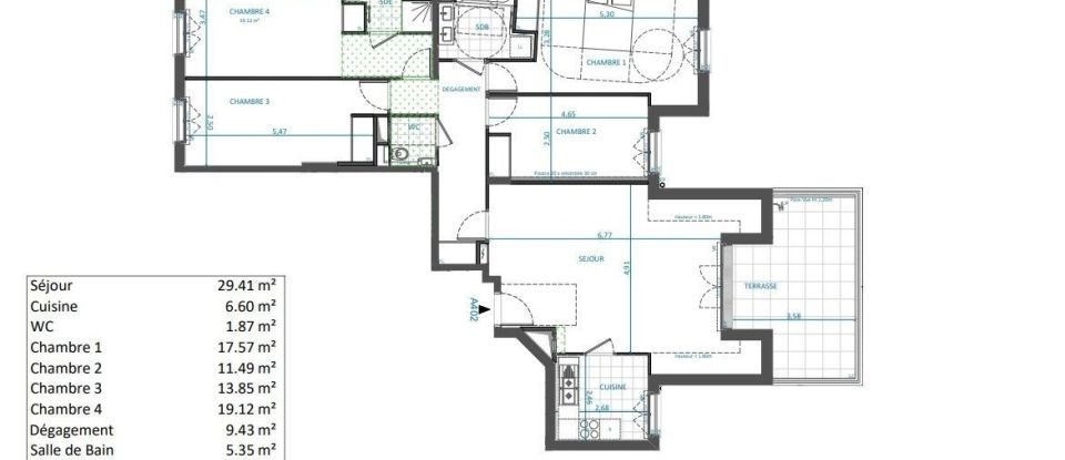 Apartment 5 rooms of 118 m² in Suresnes (92150)