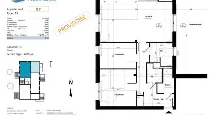 Apartment 3 rooms of 75 m² in Ploërmel (56800)