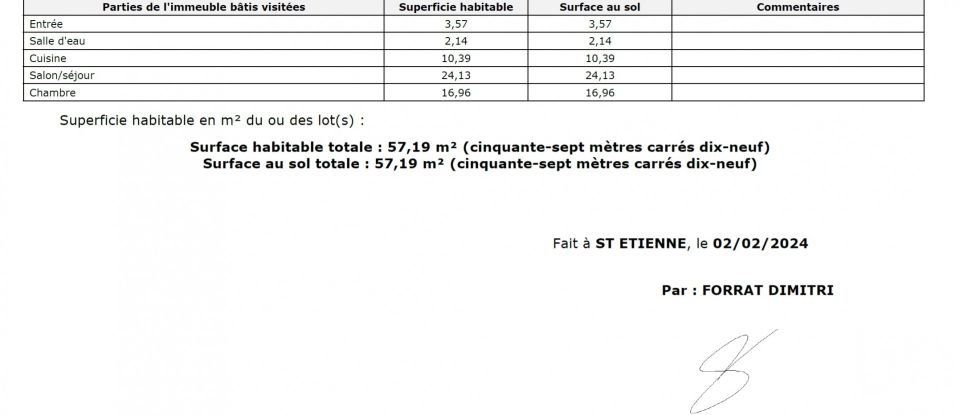 Apartment 2 rooms of 57 m² in Saint-Étienne (42000)