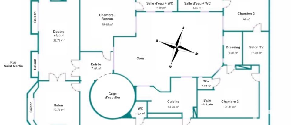 Appartement 7 pièces de 188 m² à Paris (75003)