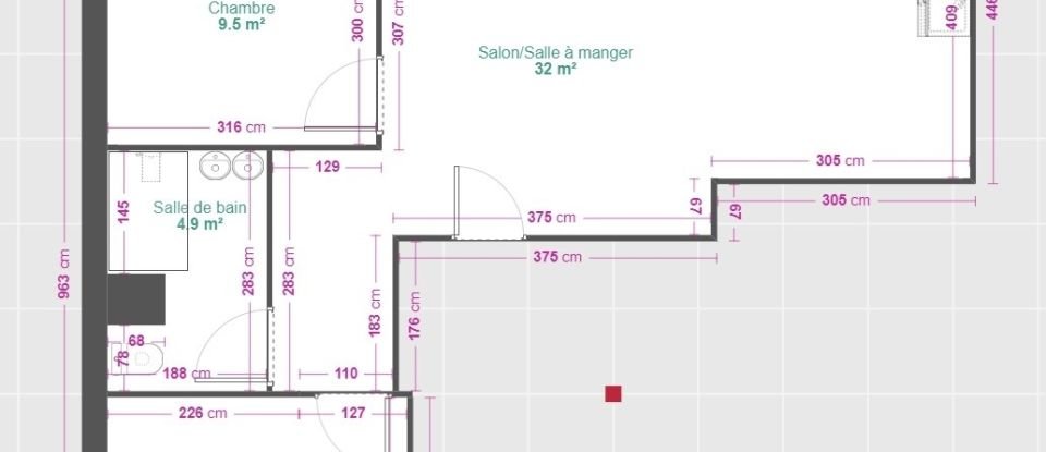 Appartement 3 pièces de 57 m² à Mont-de-Marsan (40000)