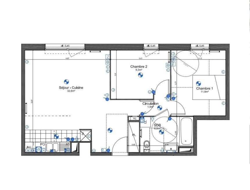 Appartement 3 pièces de 61 m² à Saint-Cyr-l'École (78210)