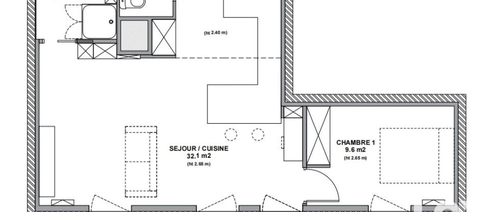 Appartement 2 pièces de 48 m² à Paris (75013)