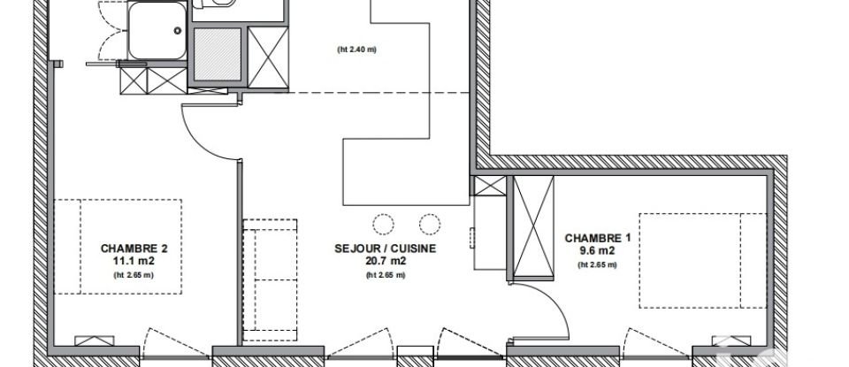 Appartement 2 pièces de 48 m² à Paris (75013)