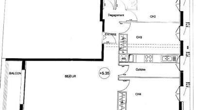 Apartment 4 rooms of 73 m² in Bondy (93140)