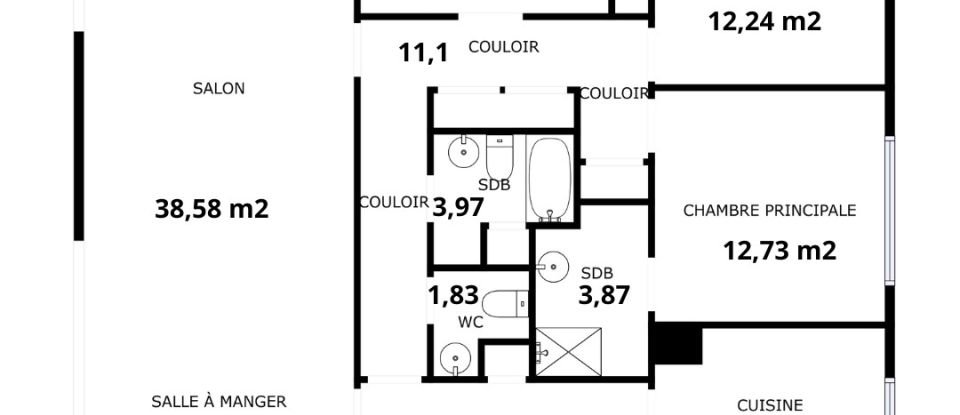 Apartment 5 rooms of 108 m² in Rouen (76000)