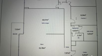 Appartement 5 pièces de 74 m² à Paris (75015)