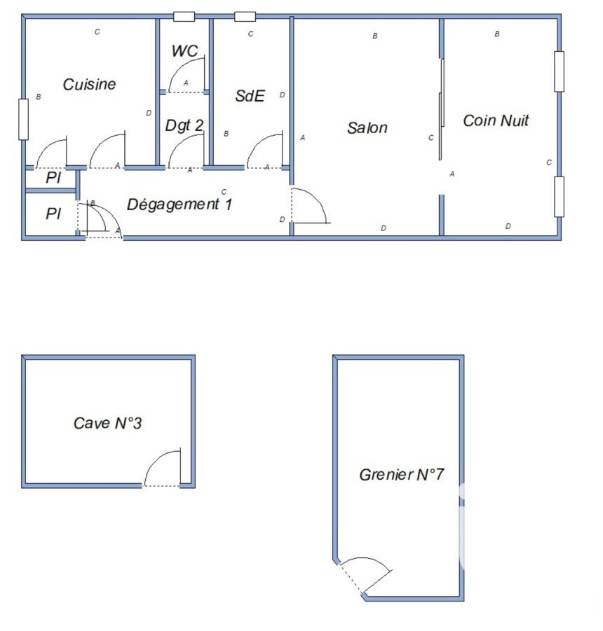 Appartement 2 pièces de 55 m² à La Tour-du-Pin (38110)