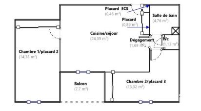 Apartment 3 rooms of 61 m² in Stiring-Wendel (57350)