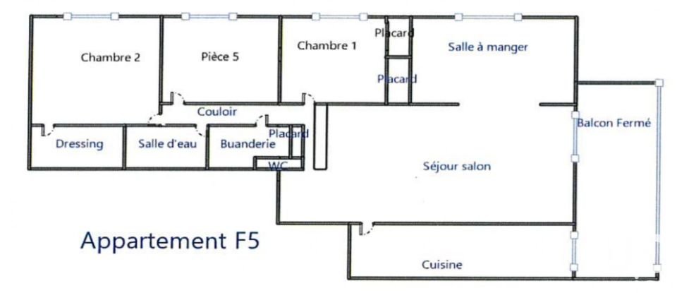 Appartement 5 pièces de 93 m² à Meaux (77100)