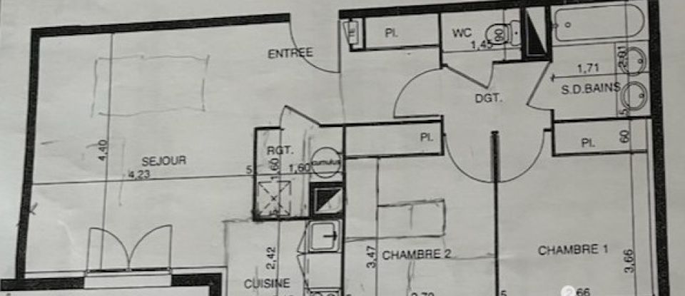 Appartement 3 pièces de 61 m² à Eaunes (31600)