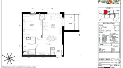 Apartment 2 rooms of 44 m² in Bain-de-Bretagne (35470)