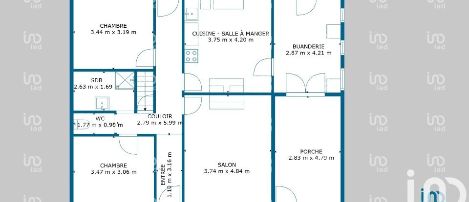 Maison traditionnelle 4 pièces de 84 m² à Tauriac (33710)