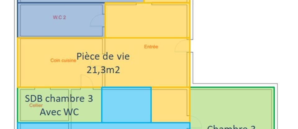 Appartement 3 pièces de 64 m² à Grenoble (38100)